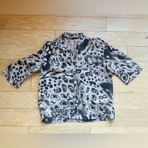 Chic Animal Print Button Down Shirt
